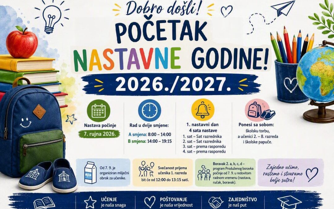 Obavijesti uz početak nastavne godine